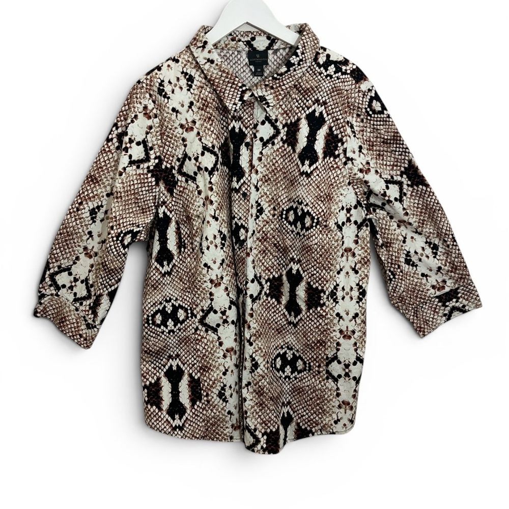 Worthington Snake Print Blouse in Brown, Black & Cream